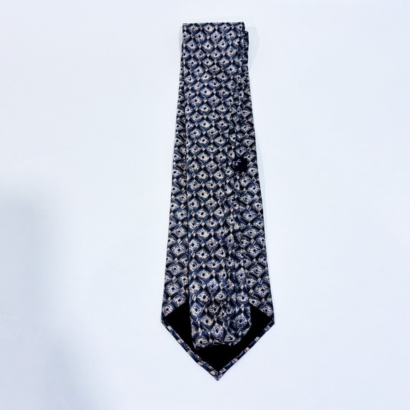 GEOFFREY BEENE – Silk beige & blue geometric tie * - Picture 5 of 5